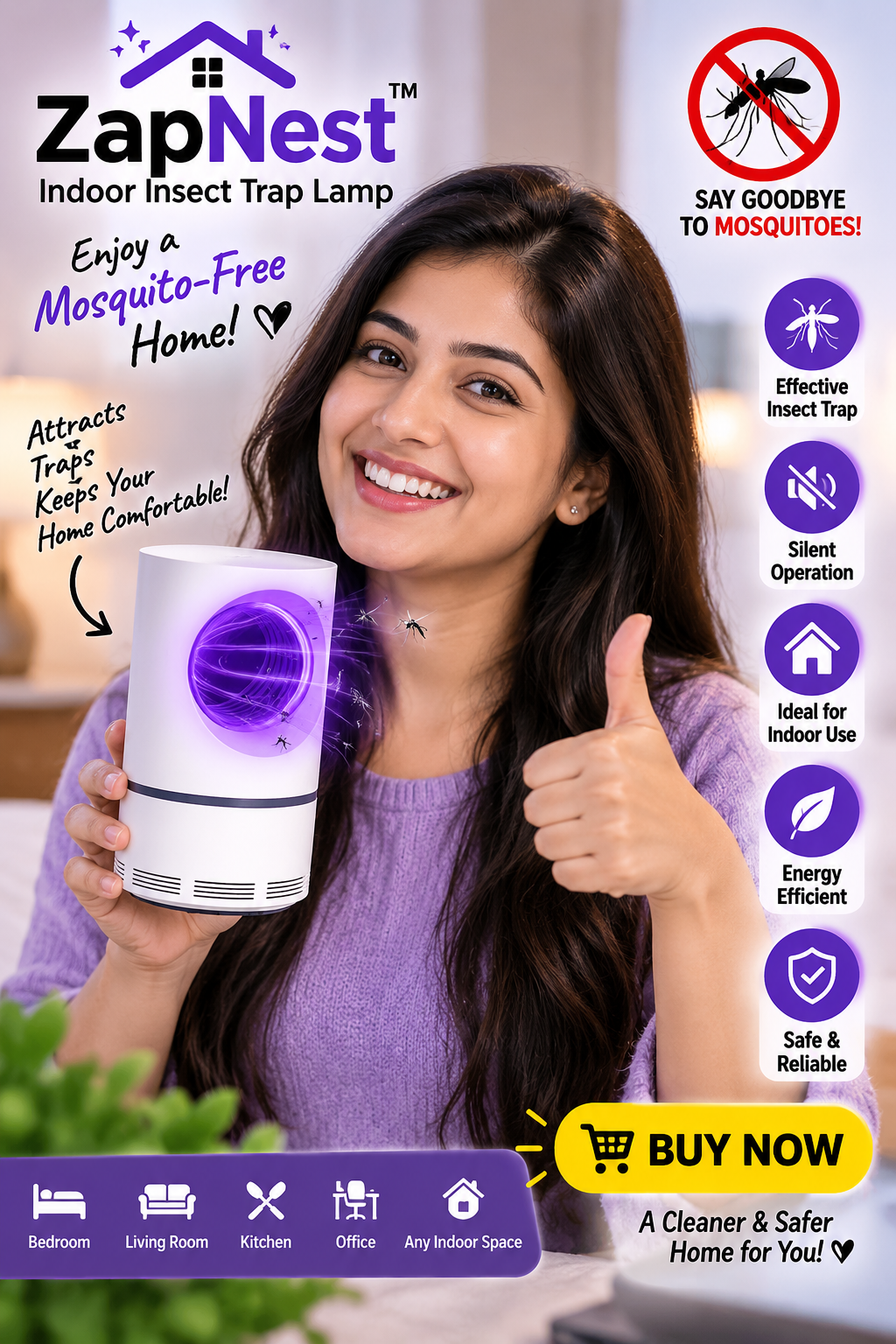 ZapNest™ Indoor Insect Trap Lamp